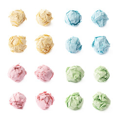 Crumple paper ball isolated