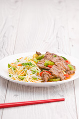 Mongolian Noodles with Beef