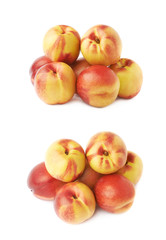 Pile of multiple nectarines isolated