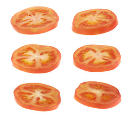 Fototapeta na wymiar Tomato cross-section slice isolated