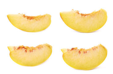 Fototapeta na wymiar Peach fruit's slice isolated