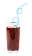 Glass filled with the red juice isolated
