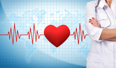 woman doctor with stethoscope