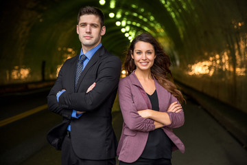 Colorful background business executive legal team portrait confidence success power