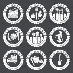 Obraz premium Illustration farmers eco labels. Vector