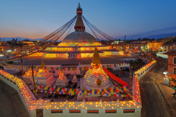 Boudhanath stupa kathmandu nepal - obrazy, fototapety, plakaty