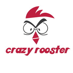 Illustration of crazy rooster. Vector