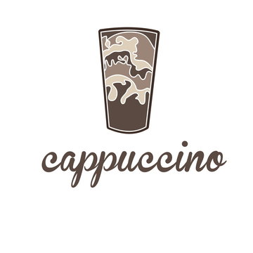 Illustration of concept cappuccino. Vector