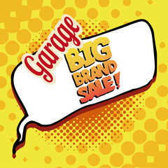 garage sale illustrator over retro background