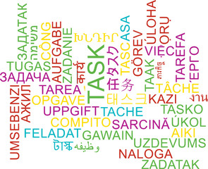 Task multilanguage wordcloud background concept