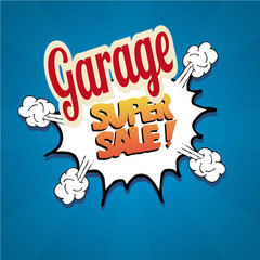 garage sale illustrator over retro background
