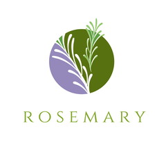 Illustration concept of emblem with rosemary. Vector