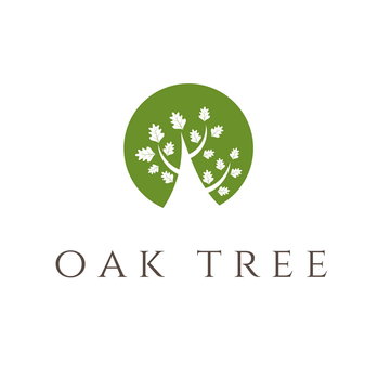 Illustration of oak tree icon. vector