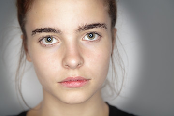 close up portrait of a beautiful young woman