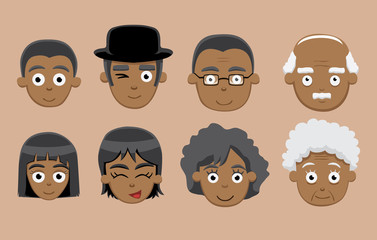 Family Cartoon Vector Illustration Set 2