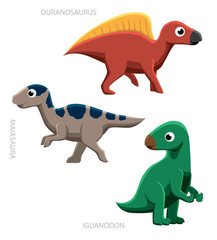 Dinosaur Ornithopods Vector Illustration