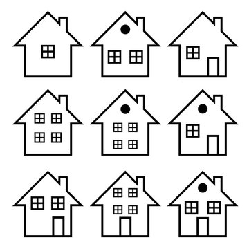 Illustration set of houses .Vector