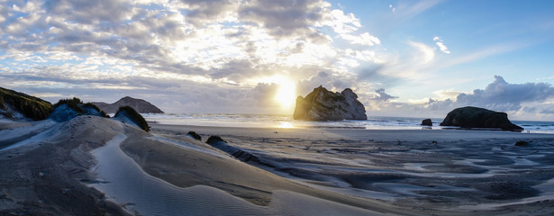 Sunset behind Archway Islands