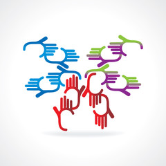 colorful hand teamwork vector illustration 
