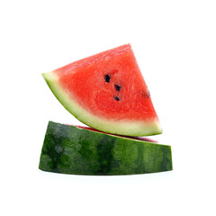 Ripe water melon on white background