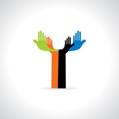 creative hands standing concept vector 