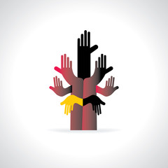 creative hands standing concept vector 