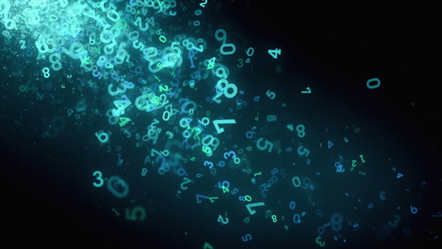 Random Numbers Blue Falling