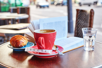 Breakfast in a Parisian street cafe