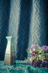 Moroccan style vase and flowers.