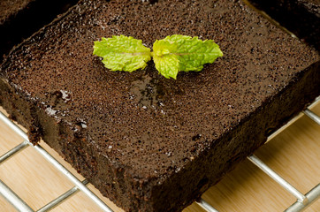 Homemade brownie on the rack
