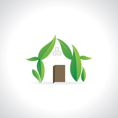 home created with green leaf vector 