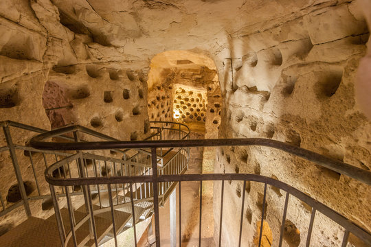 tunnels in underground caves, Beit Govrin, Israel