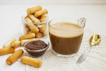 coffee, chocolate and cookies