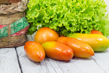 Lettuce and tomatoes