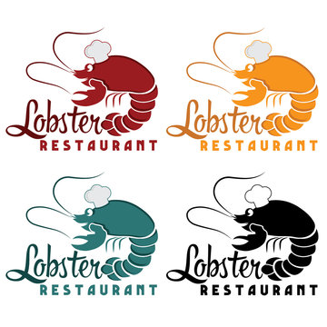 set of lobsters in chef hat