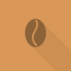 Coffee bean flat icon.