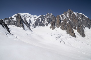 Fototapeta na wymiar Mont Blanc Massif , natural heritage , French Alps