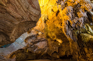 Interior of the Kek Lok Tong which is located at Gunung Rapat in the south of Ipoh. Beautiful limestone formations are the main attractions of Kek Lok Tong Cave Temple.