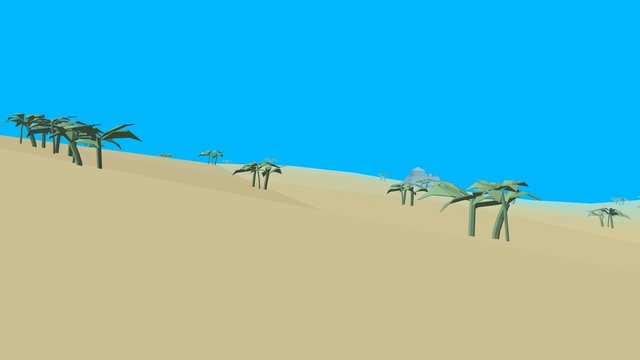Low poly retro style desert UHD 4k