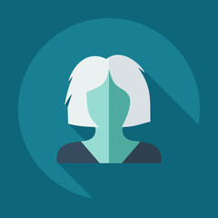 Flat modern design with shadow icon silhouette girl creative
