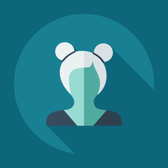 Flat modern design with shadow icon silhouette girl creative