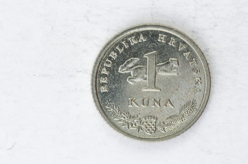 Obraz na płótnie Canvas 1 Kune Croatia Coin silver aluminium