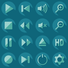Flat modern design with shadow icon player