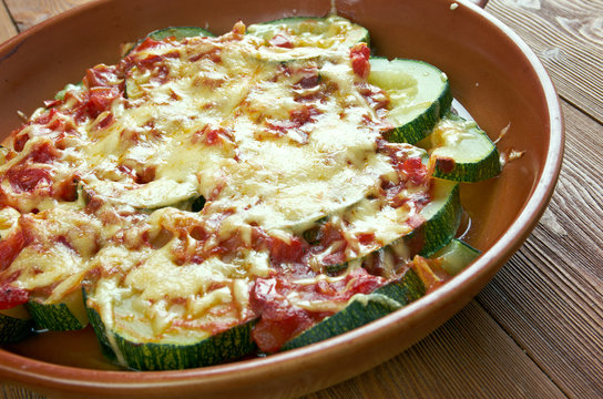 zucchini with cheese and tomatoes
