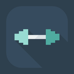 Flat modern design with shadow icon dumbbell