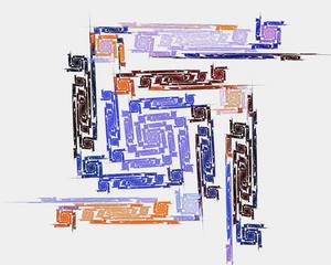 Abstract fractal design. Square spiral on white.