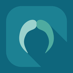 Flat modern design with shadow icon mustache
