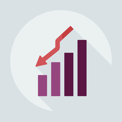 Flat modern design with shadow icons business graph