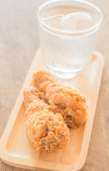 Fast food with fried chicken on a plate