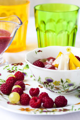 Cold summer dessert soup